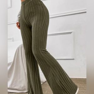 Ribbed easy wear flare pants
